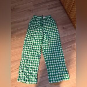 Anthropologie Wren Boxers Green and White Gingham Pants